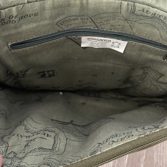 Brown Genuine Leather Purse, with a Unique Map Interior - Picture 4 of 10